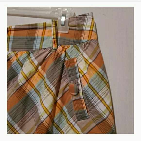 Fossil Vintage Skirt Plaid Button Front Belt Loop - Picture 8 of 8